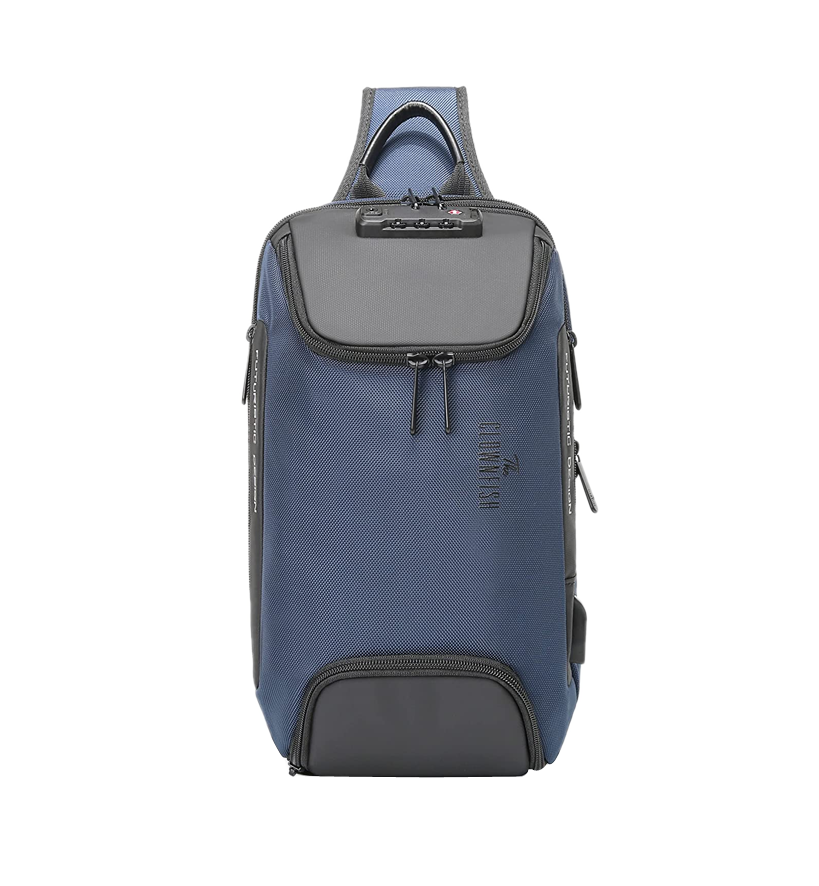 Waterproof Zipper Lock Changeable Shoulder/Double Shoulder Strap Bag  Messenger Backpack With Headphone Hole With 2 Side Mesh Pockets Strap  Backpack