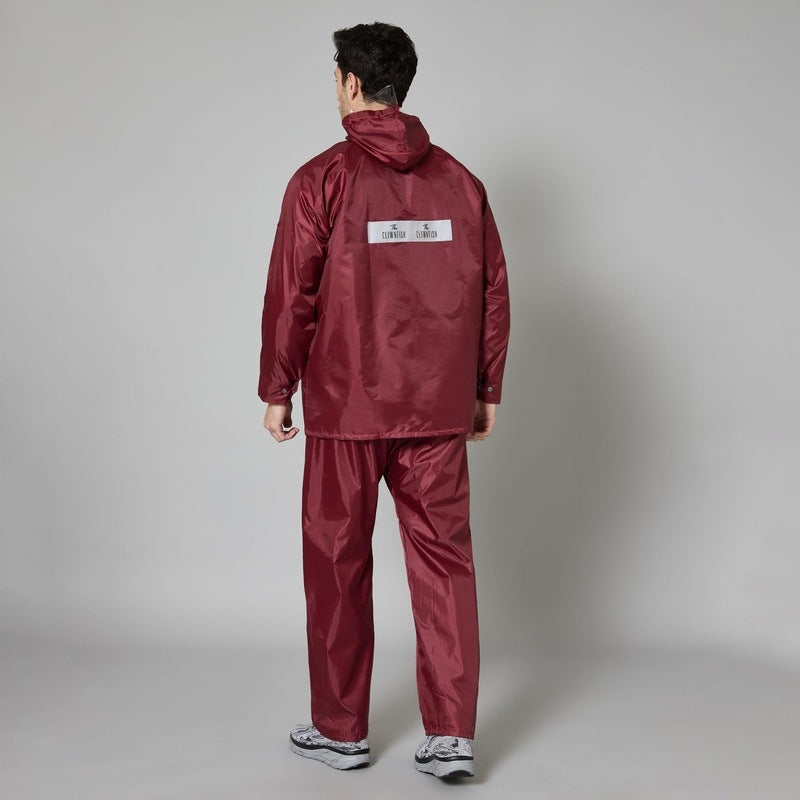 Clownfish Opener Rain Coat - Maroon color in natural light