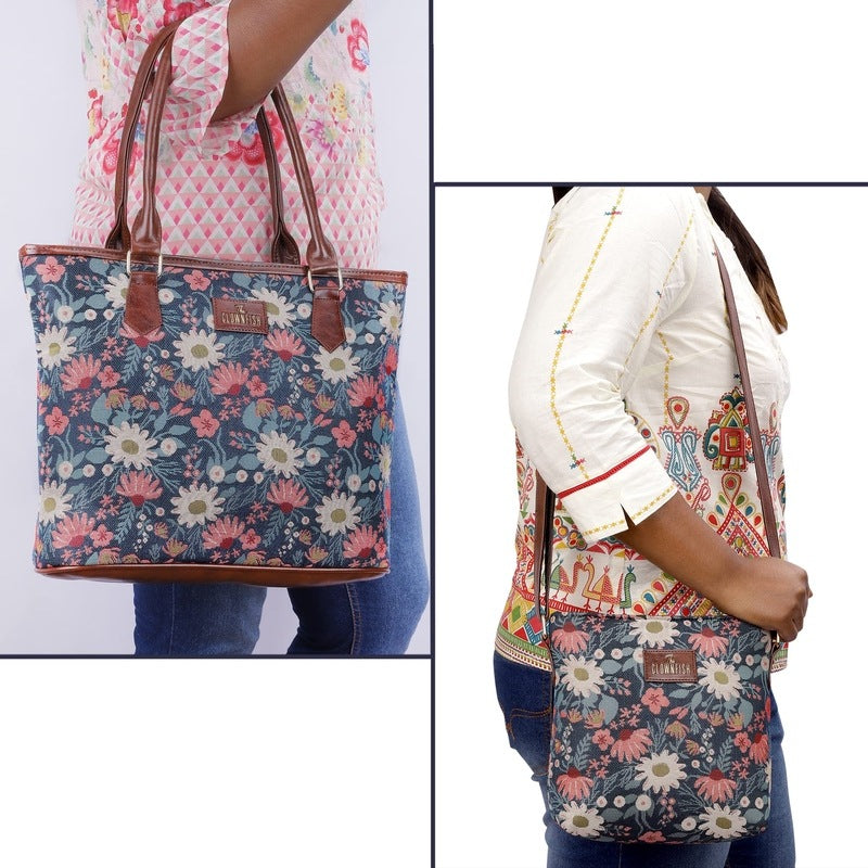 Clownfish purple-floral handbag - Casual outing