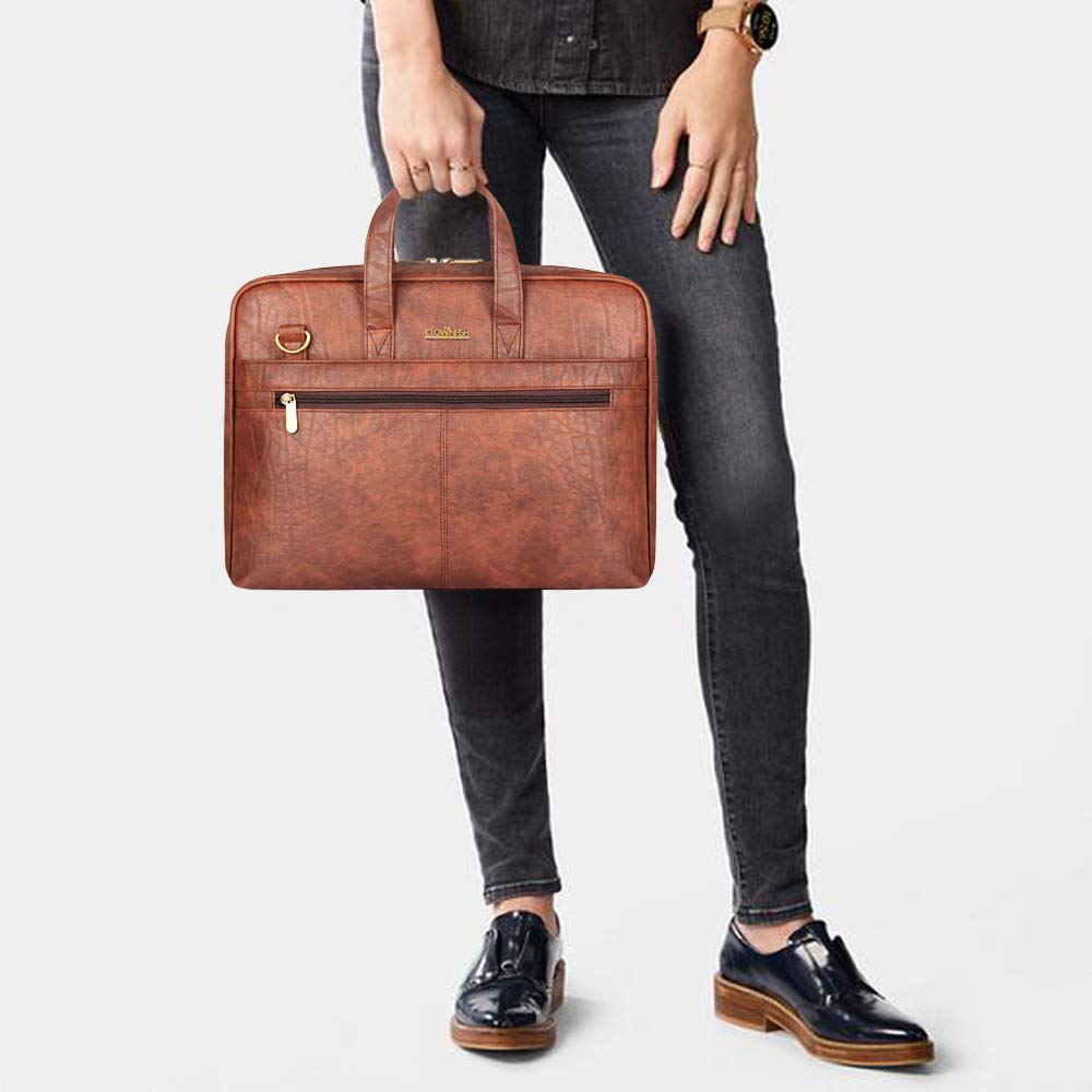THE CLOWNFISH Reuben Laptop Messenger Bag for 14 inch laptops - Cinnamon