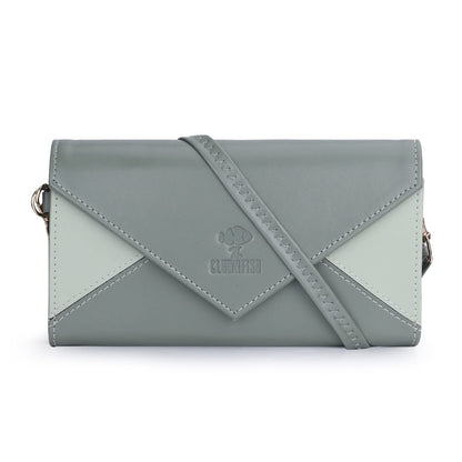 THE CLOWNFISH Asmi Collection Women Wallet Purse Sling Bag With Shoulder Belt (Olive Green)