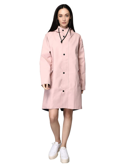 THE CLOWNFISH Raincoats/Longcoat for Women Rain Coat for Women Raincoat for Ladies Waterproof Reversible PVC Double Layer. Tiara Series (Pink, X-Large)