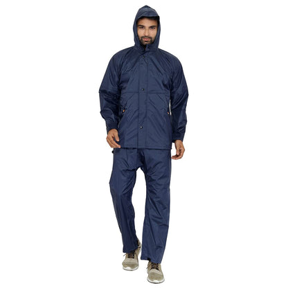 THE CLOWNFISH Men's Solid Top and Bottom Raincoat (SEAL-L-NYBL_Black_XL)