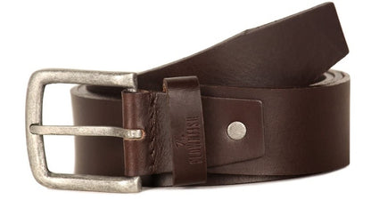 THE CLOWNFISH Men's Genuine Leather Belt with Textured/Embossed Design- Umber Brown (Size-36 inches)