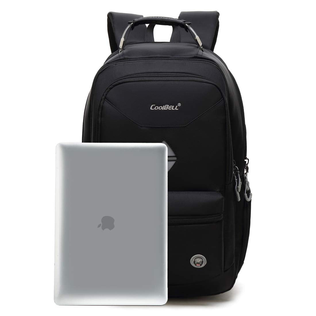 CoolBELL High Capacity Water Resistant Nylon 18.4 inch Laptop Backpack with USB Charging (Black)