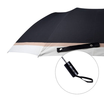 THE CLOWNFISH Umbrella Drizzle Series 2- Fold Auto Open Waterproof Pongee Umbrellas For Men and Women (Jet Black)