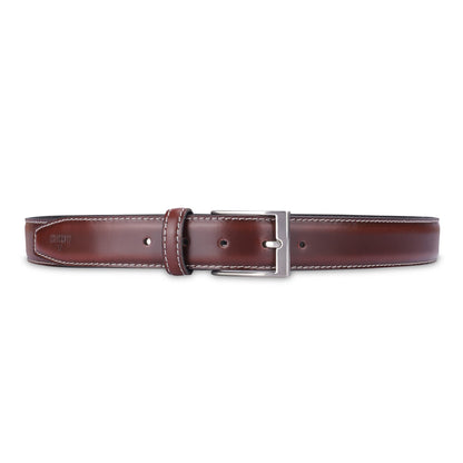 THE CLOWNFISH Men's Genuine Leather Belt - Maroon (Size-32 inches)