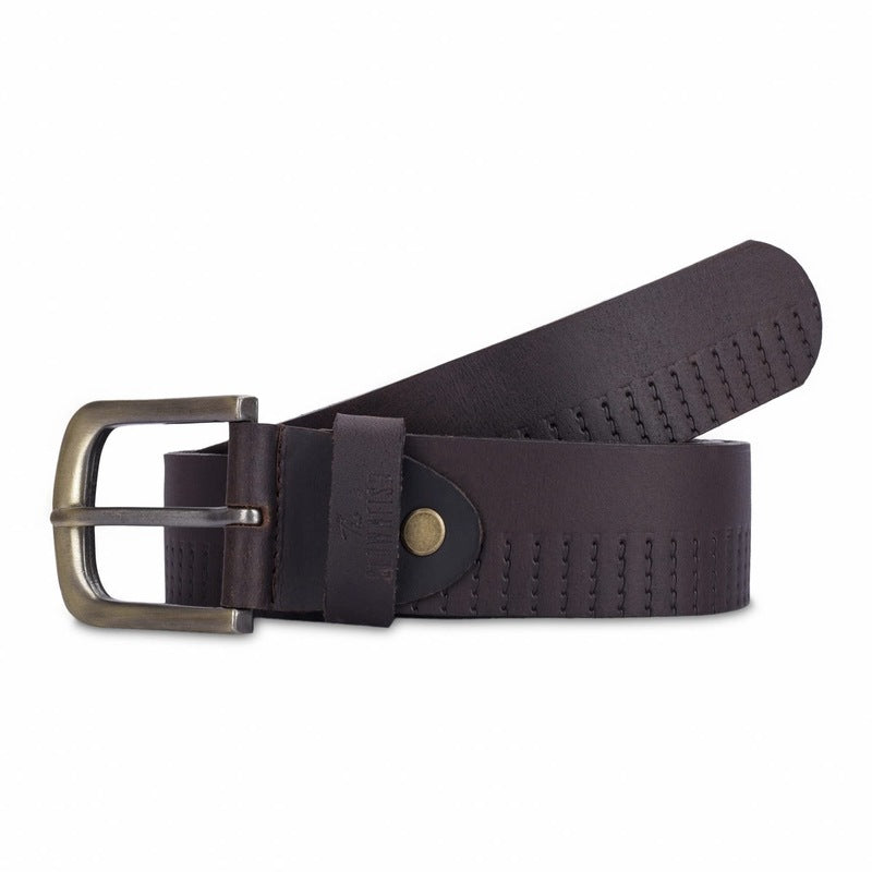 Clownfish men's leather belt - Fashionable chocolate brown design