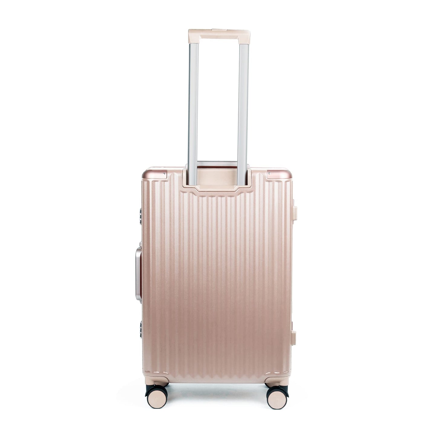 THE CLOWNFISH Stark Series Luggage Polycarbonate Hard Case Suitcase Eight Wheel Trolley Bag with Double TSA Locks- Blush Pink (Small Size, 57 cm-22 inch)