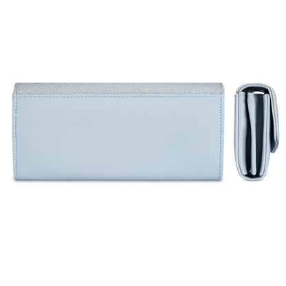 THE CLOWNFISH Remy Collection Womens Wallet Clutch Ladies Purse with Multiple Card Slots (Sky Blue)