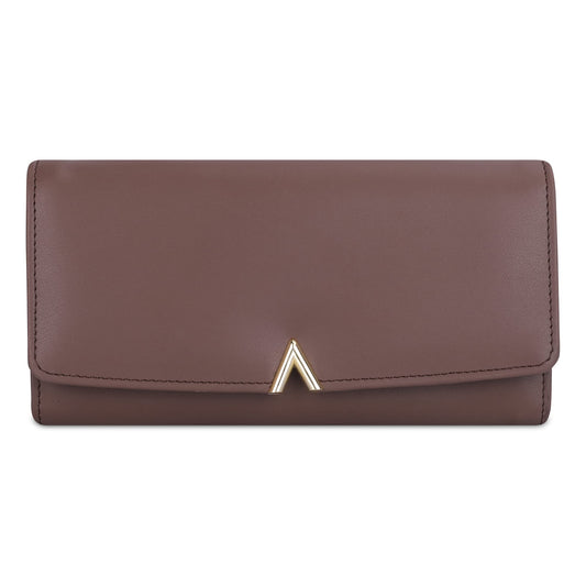 THE CLOWNFISH FashionFinesse Collection Faux Leather Bi-Fold Womens Wallet Clutch Ladies Purse with Multiple Card Slots (Dark Brown)