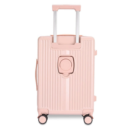 THE CLOWNFISH Cabin Trolley Bag | ABS/Polycarbonate | TSA Lock 8 Wheels 360 Rotation Cup Holder USB Port Laptop Compartment | Pink