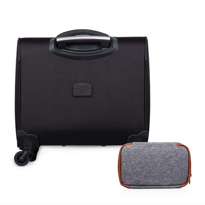 The Clownfish Set of Wanderer Laptop Roller Case with Toiletry Kit (Jet Black) Polyester