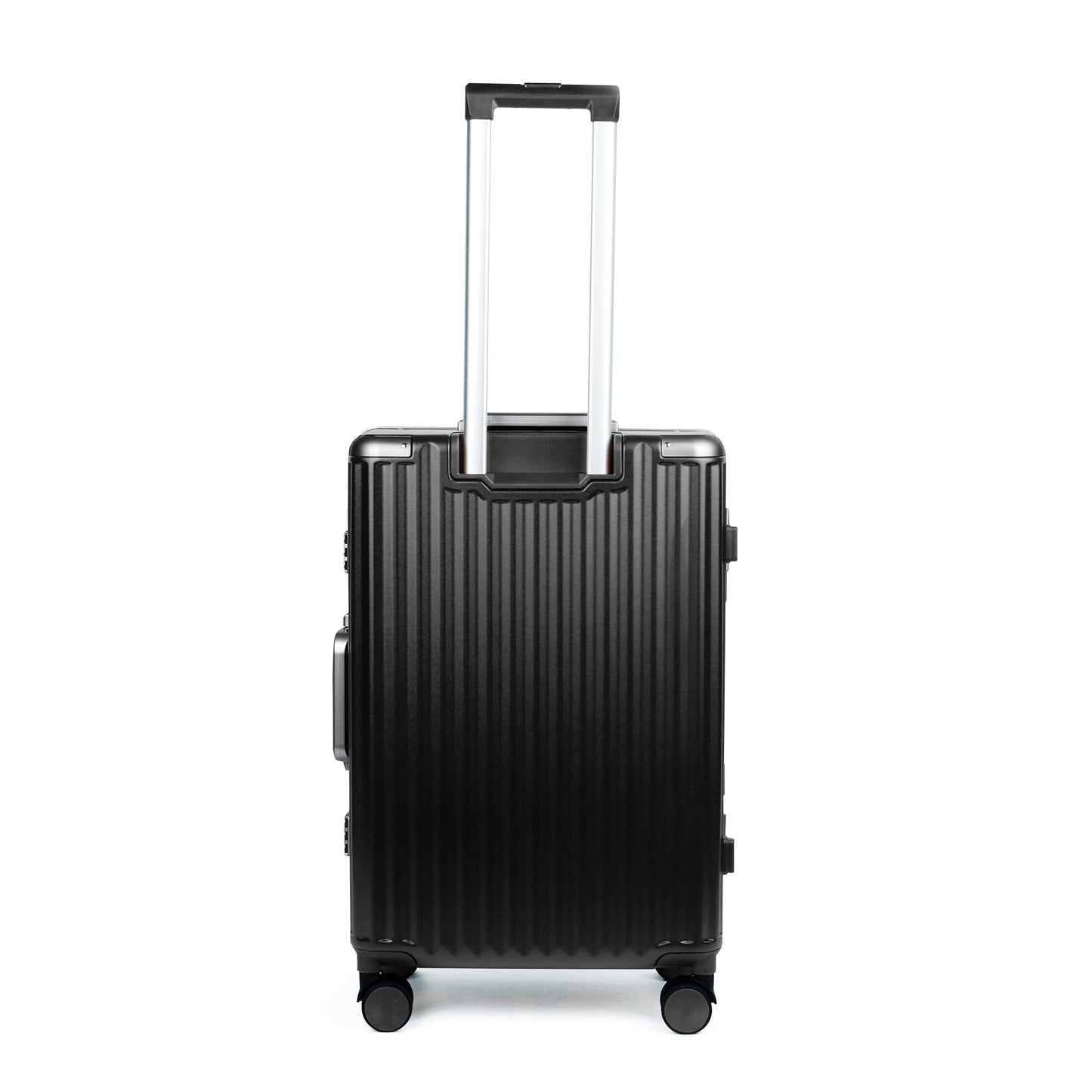 THE CLOWNFISH Stark Series Luggage PolyCarbonate Hard Case Suitcase Eight Wheel Trolley Bag with Double TSA Locks- Sooty Black (Small size, 57 cm-22 inch)