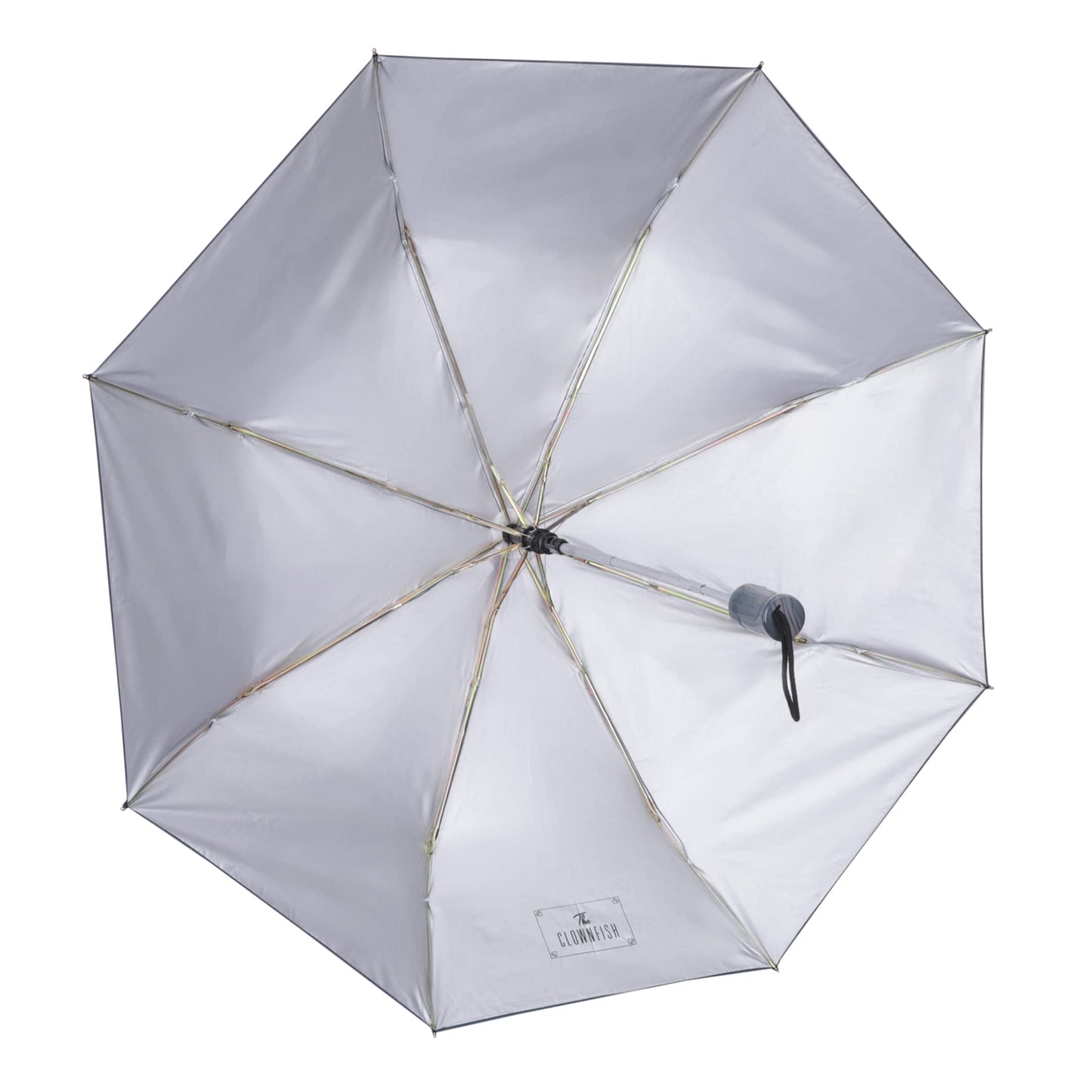THE CLOWNFISH Umbrella 3 Fold Auto Open Waterproof 190 T Polyester Double Coated Silver Lined Umbrellas For Men and Women (Printed Design- Dark Blue)