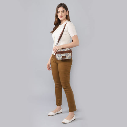 The Clownfish Nyra Polyester Crossbody Sling Bag for Women Casual Party Bag Purse with Adjustable Shoulder Strap.