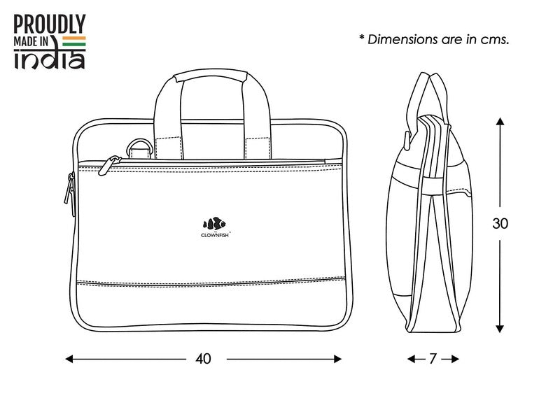 The Clownfish Aloha 14 inch Briefcase Expendable Slim Bag (Chocolate)