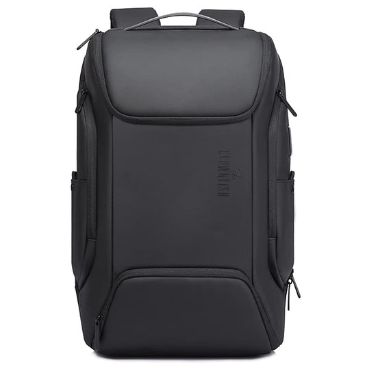 THE CLOWNFISH Water Resistant Polyester Anti-Theft Unisex Travel Laptop Backpack With Usb Charging Port (Black), 21 Litres