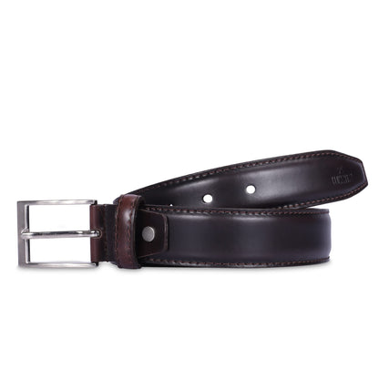 THE CLOWNFISH Men's Genuine Leather Belt - Dark Brown (Size-32 inches)