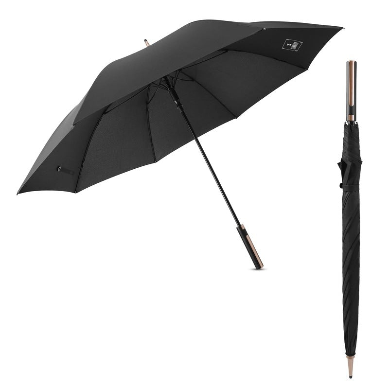 THE CLOWNFISH Umbrella Brianna Series Single Fold Auto Open Straight Handle Waterproof Pongee Umbrellas For Men and Women (Black)