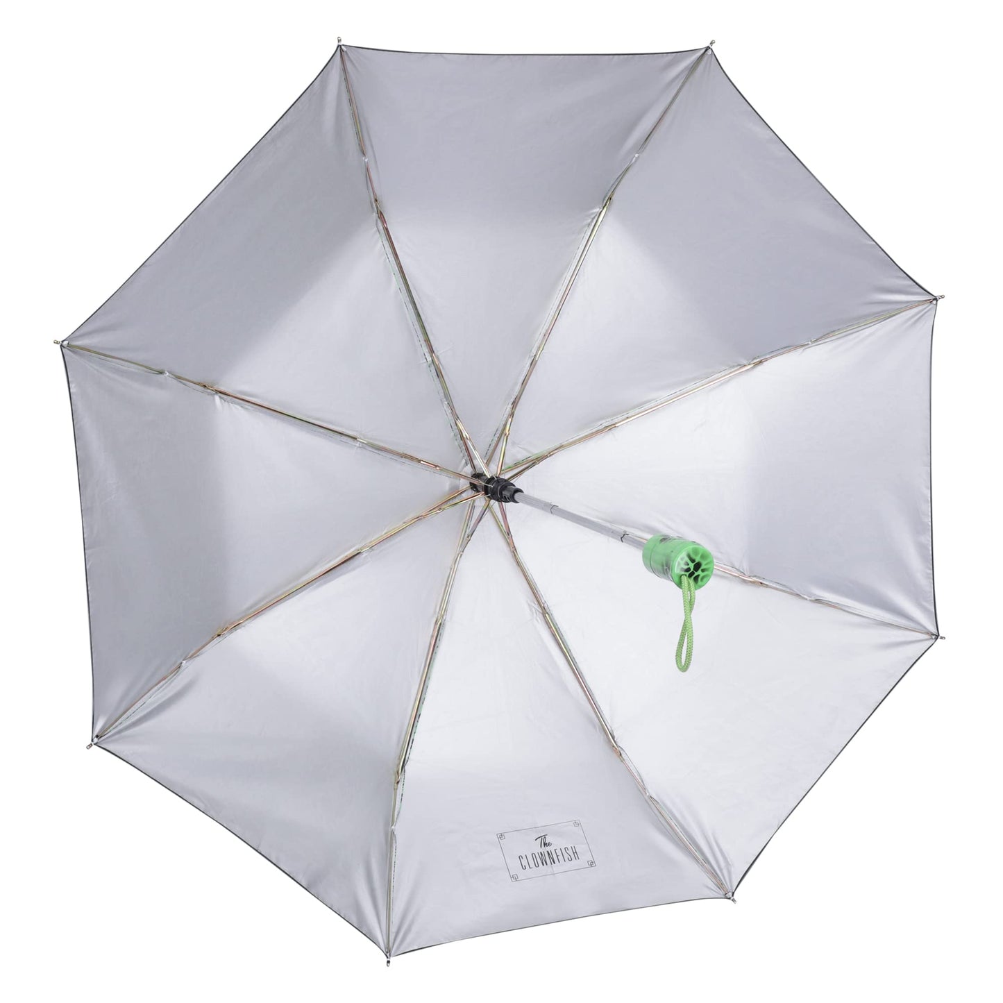 THE CLOWNFISH Umbrella Savior Series 3 Fold Auto Open Waterproof 190 T Polyester Double Coated Silver Lined Umbrellas For Men and Women (Floral- Dark Green)