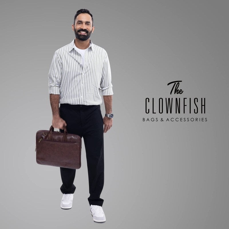 THE CLOWNFISH Rioga Faux leather Unisex 14 Inch Laptop Briefcase