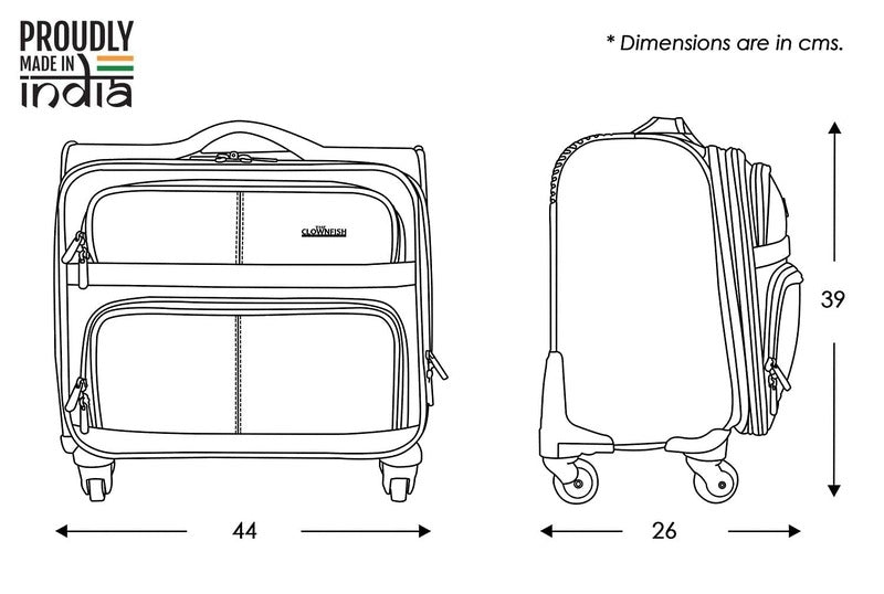 THE CLOWNFISH Drifter 44 litre Polyester Black Laptop Roller Case