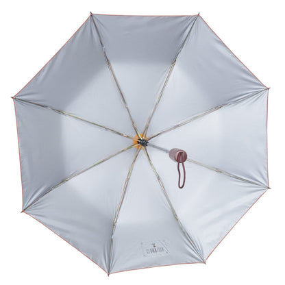 THE CLOWNFISH Umbrella Polka Dot Series 3 Fold Auto Open Waterproof Water Repellent Nylon Double Coated Silver Lined Umbrellas For Men and Women (Brown with blue border)