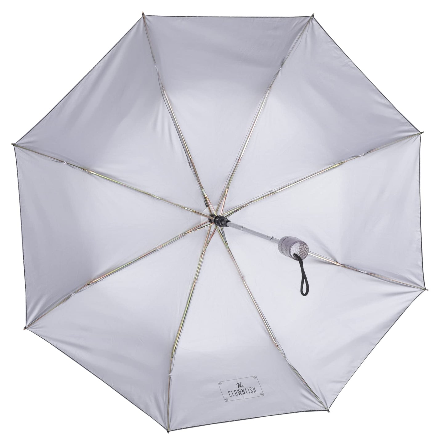 THE CLOWNFISH Umbrella 3 Fold Auto Open Waterproof Pongee Double Coated Silver Lined Umbrellas For Men and Women (Checks Design- Grey)