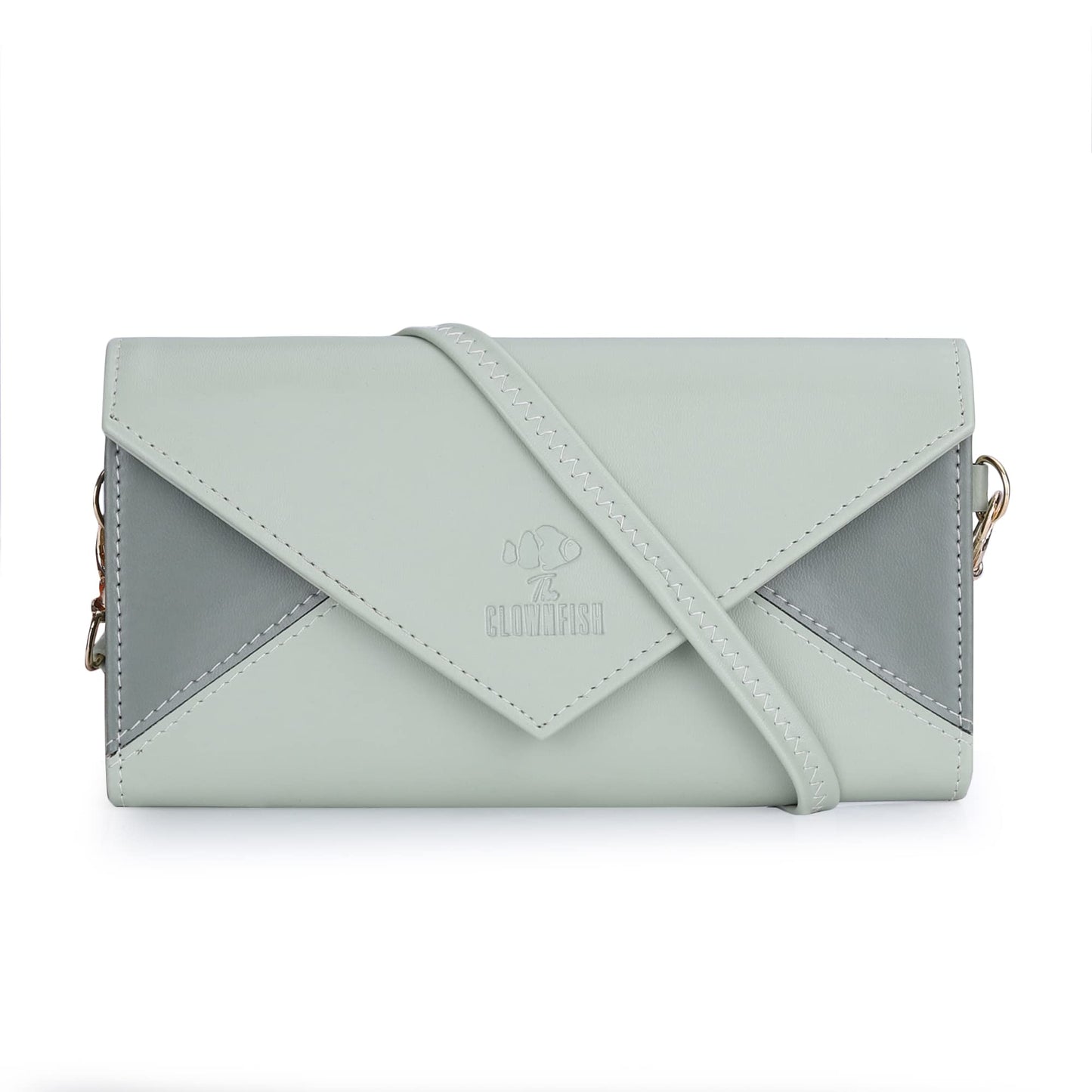 THE CLOWNFISH Asmi Collection Women Wallet Purse Sling Bag With Shoulder Belt (Pistachio Green)