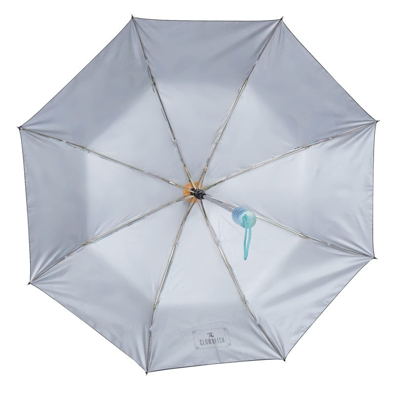 THE CLOWNFISH Umbrella Splash Series 3 Fold Auto Open Waterproof Water Repellent 190 T Immitation Nylon Double Coated Silver Lined Umbrellas For Men and Women (Blue)