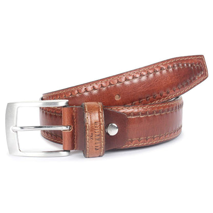 THE CLOWNFISH Men's Genuine Leather Belt - Caramel Brown (Size - 40 inches)