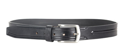 THE CLOWNFISH Men's Genuine Leather Belt with Textured/Embossed Design-Ebony (Size-32 inches)