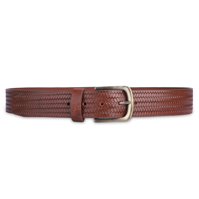 Clownfish men's tan leather belt - versatile for all occasions