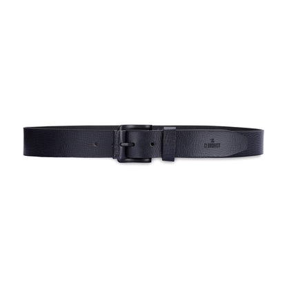 THE CLOWNFISH Men's Genuine Leather Belt - Black (Size-40 inches)