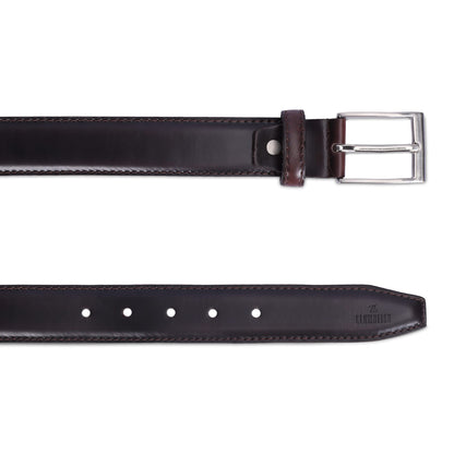 THE CLOWNFISH Men's Genuine Leather Belt - Dark Brown (Size-32 inches)