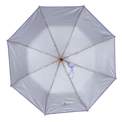 THE CLOWNFISH Umbrella Monochrome Series 3 Fold Auto Open Waterproof Water Repellent 190 T Polyester Double Coated Silver Lined Dotted Border Umbrellas For Men and Women (Lavender)