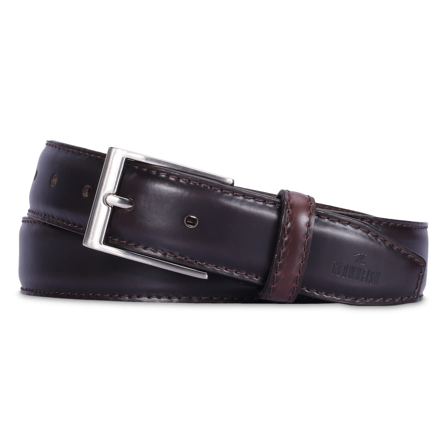THE CLOWNFISH Men's Genuine Leather Belt - Dark Brown (Size-32 inches)