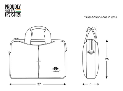 The Clownfish 13 inch / 14 inch Vegan Leather Laptop Bag | and |Tablet Bag | Macbook Pro | Macbook Air Laptop Bags| Laptop bag | Briefcase Bag| Slim Bag| (Dark Brown)