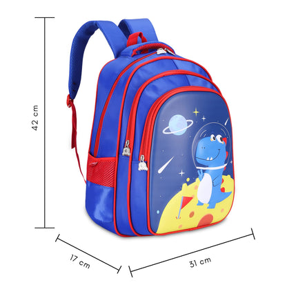 THE CLOWNFISH Kidventure Series Polyester 23 Litres Kids Standard Backpack School Bag Daypack Sack Picnic Bag For Tiny Tots Child Age 5-7 Years (Royal Blue), 23 Litre