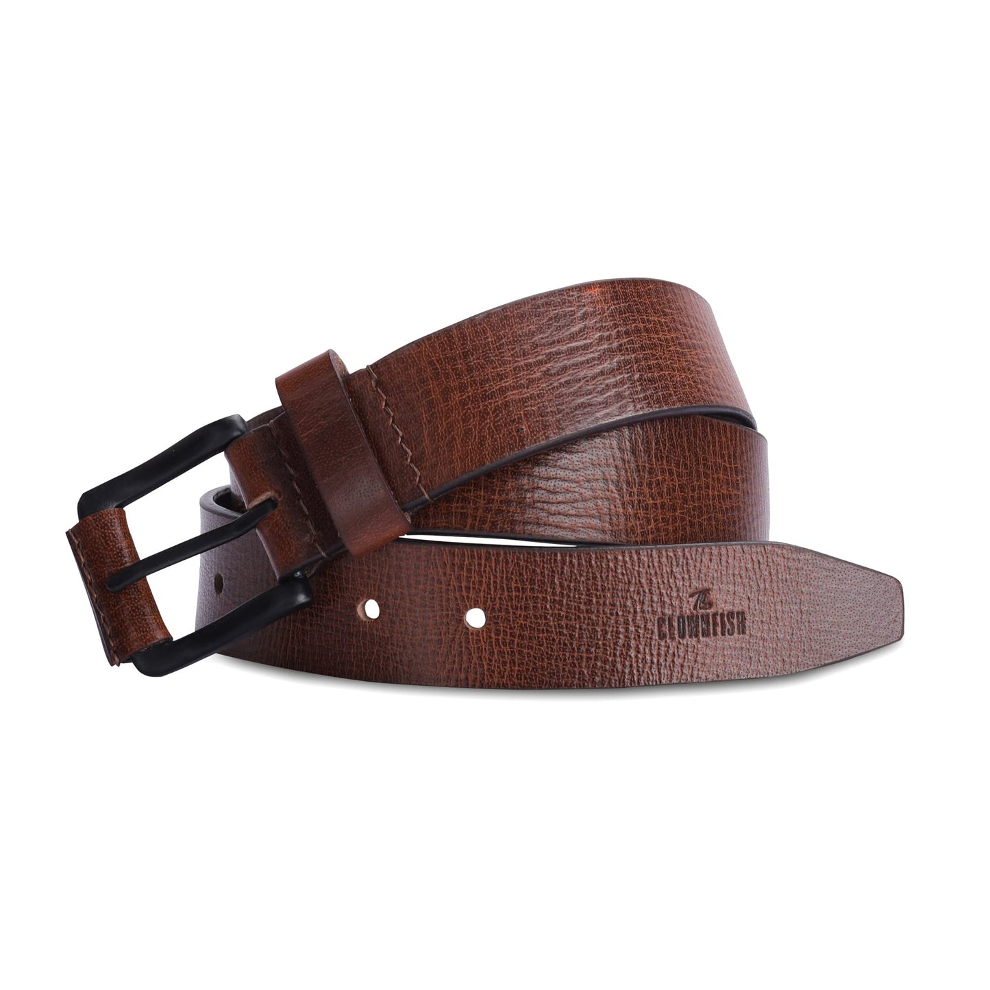 THE CLOWNFISH Men's Genuine Leather Belt - Tan (Size-36 inches)