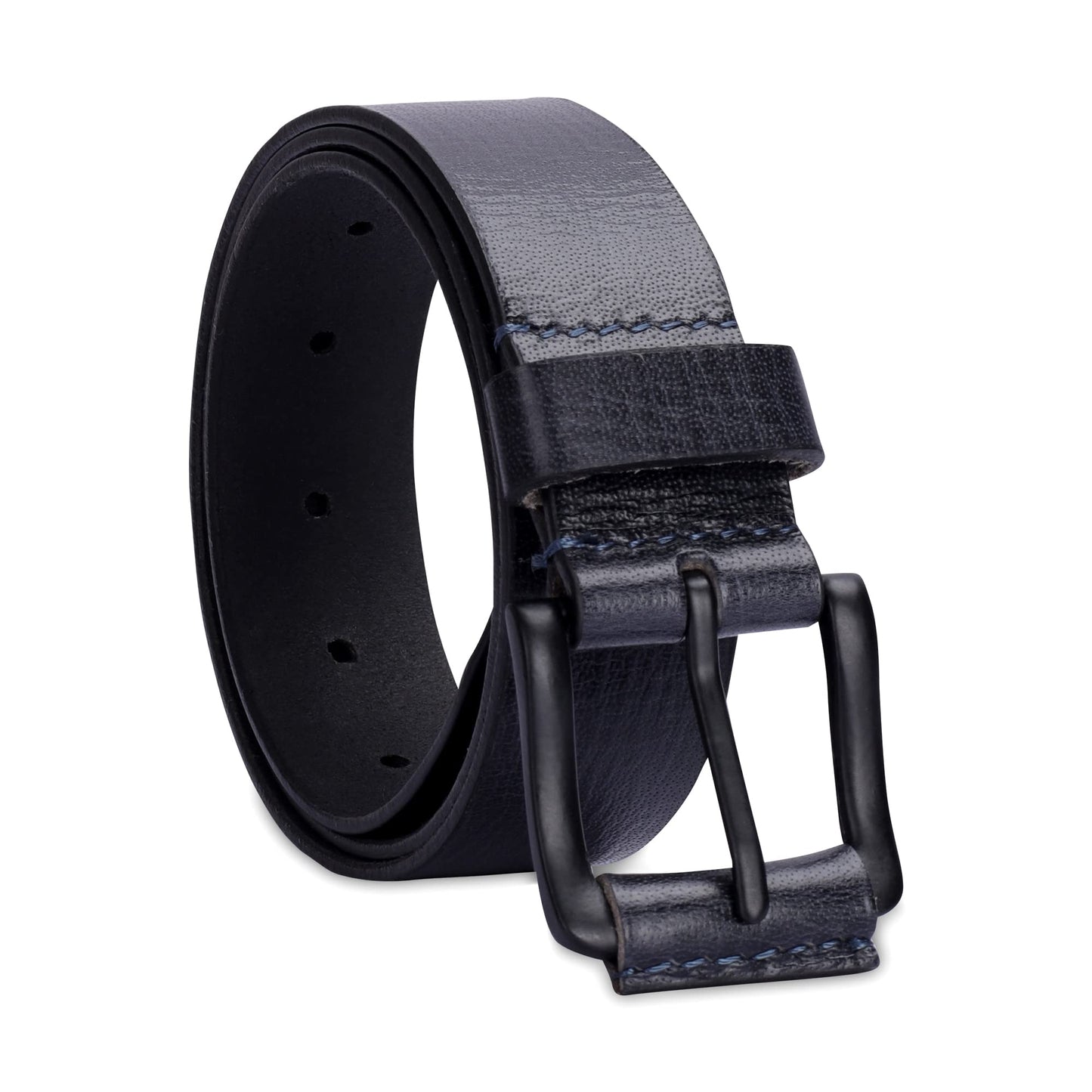 THE CLOWNFISH Men's Genuine Leather Belt - Black (Size-40 inches)