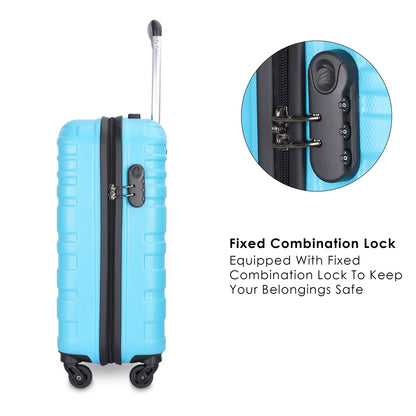 THE CLOWNFISH Abs Arsenio Series Luggage Abs Hard Case Suitcase Four Wheel 4 Spinner Wheels Trolley Bag - Sea Green (55 Cm, 22 Inch), Blue, Small