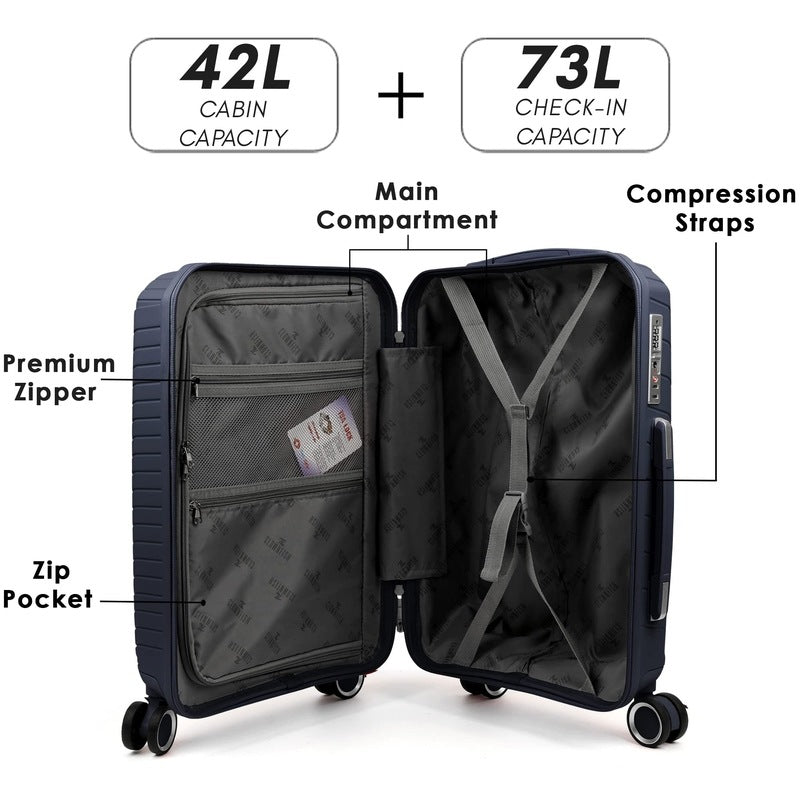 Denzel Series Set of 2 Trolley bags Navy Blue (Small, Medium)