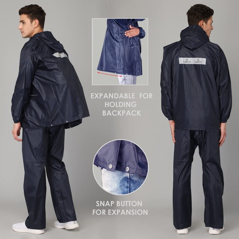 CLOWNFISH Men's A-Line Raincoat - Stylish rain protection