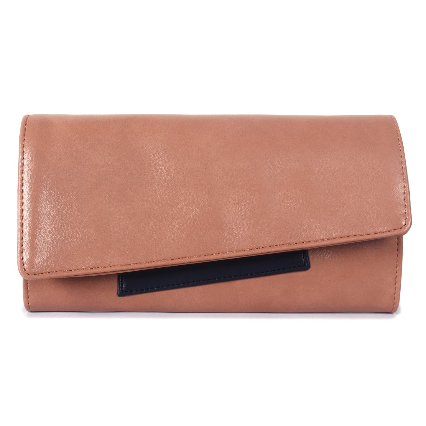 THE CLOWNFISH Gracy Collection Womens Wallet Clutch Ladies Purse with multiple card slots (Apricot)