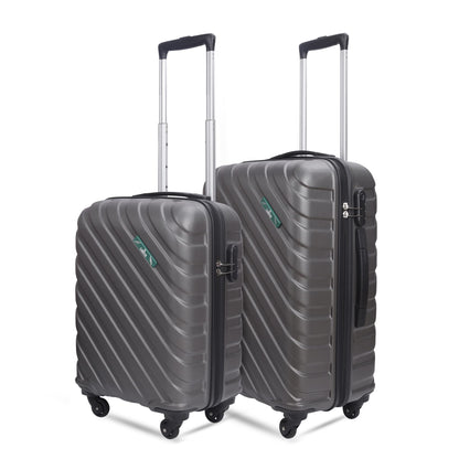 THE CLOWNFISH ABS Armstrong Combo Of 2 Luggage Abs Hard Case Suitcase Four Wheel 4 Spinner Wheels Trolley Bags- Copper Silver (Medium, Small-54 Cm), Black, 65 CM & 54 CM