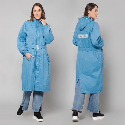 THE CLOWNFISH Raincoats for Women Rain Coat for Women Longcoat Raincoat for Ladies Waterproof Reversible Double Layer. Aquashield Series (Baby Pink, XXXX-Large)