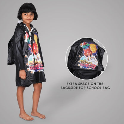 Clownfish Toon Caper black raincoat - Perfect for school