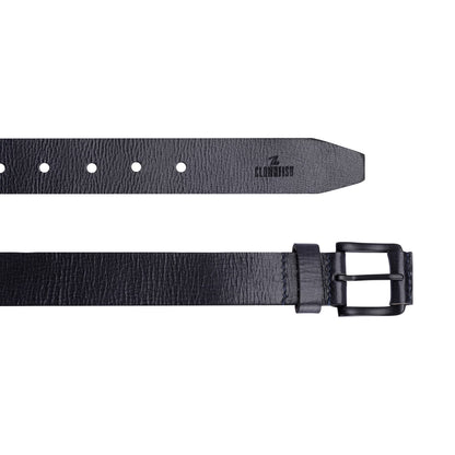 THE CLOWNFISH Men's Genuine Leather Belt - Black (Size-40 inches)